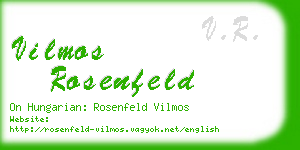 vilmos rosenfeld business card